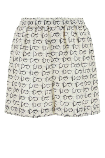 BURBERRY Silk Printed Mini Shorts for Women