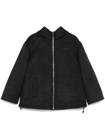 GUCCI Wool and Silk Blend Classic Hooded Caban
