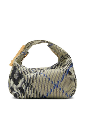 BURBERRY Embroidered Nylon Mini Peg Handbag