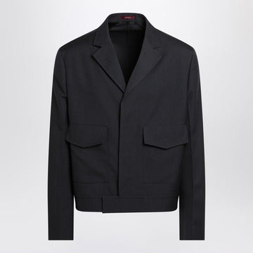 GUCCI Single-Breasted Wool Gabardine Jacket for Men