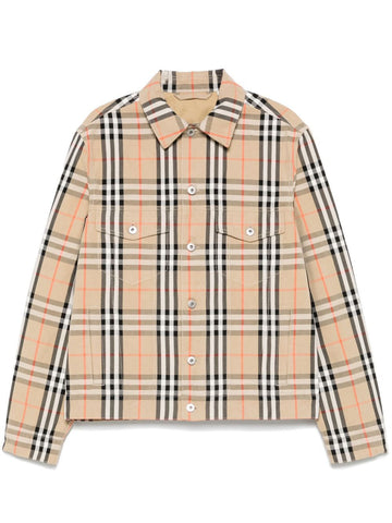BURBERRY Check Cotton Jacket for Men - FW24 Collection