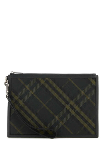 BURBERRY Embroidered Canvas Mini Clutch for Men