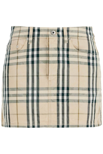 BURBERRY Embroidered Denim Mini Skirt for Women