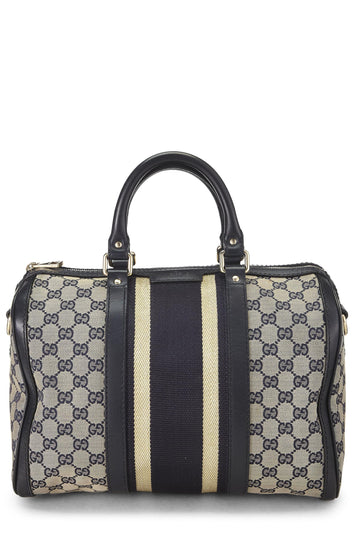 Gucci, Blue Original CS Canvas Web Boston Handbag, Blue