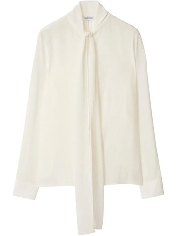 BURBERRY Lavalier Collar Silk Blouse