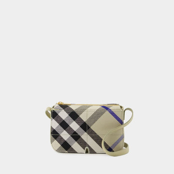 BURBERRY Embroidered Canvas Snip Crossbody Handbag