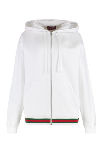 GUCCI Full Zip Cotton Hoodie with Front Pockets for Women
