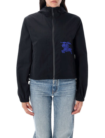 BURBERRY Cropped Nylon Hooded Jacket - Women's Size S