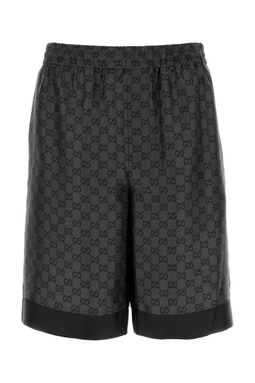 GUCCI Mini Printed Silk Bermuda Shorts