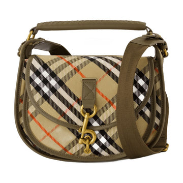 BURBERRY Embroidered Canvas Handbag - Women's Mini Messenger Style