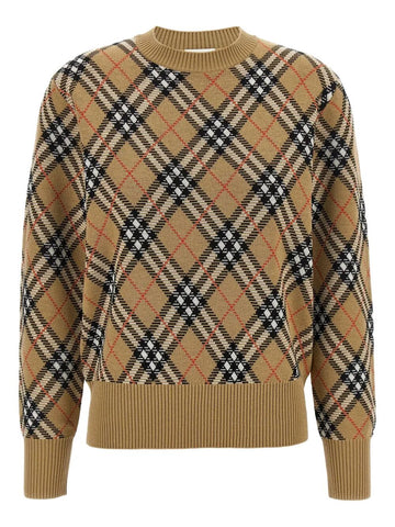 BURBERRY Check-Pattern Wool Sweater for Women - FW25