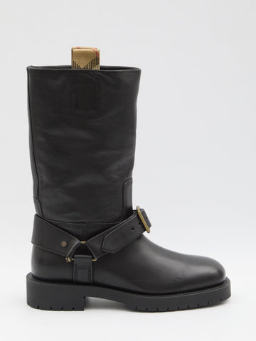 BURBERRY Equestrian-Inspired Saddle Boots - 2 cm Heel