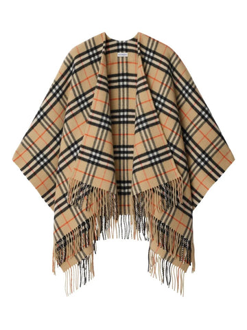 BURBERRY Check Wool Cashmere Cape