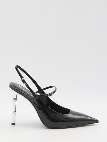 GUCCI Pointed-Toe Pumps with Bamboo-Effect Stiletto Heel - 10.5 cm