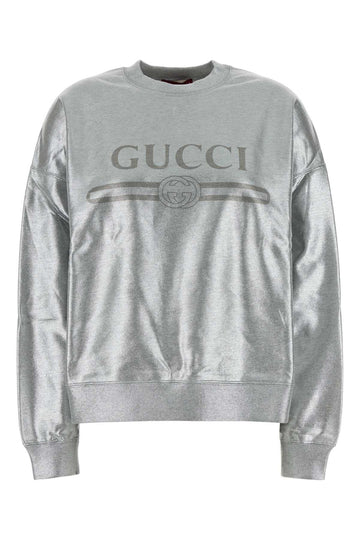 GUCCI Wide Long Sleeve Cotton Sweatshirt
