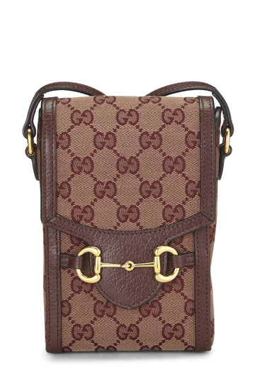 Gucci, Burgundy Original CS Canvas Horsebit Crossbody, Burgundy