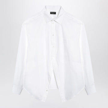 Balenciaga Asymmetrical White Cotton Shirt Women