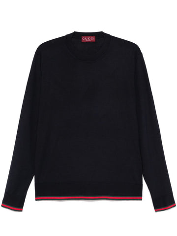 GUCCI Web Detail Mini Wool Sweater for Men