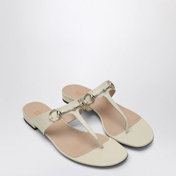 Gucci Flip-Flops With Ivory Leather Clamp Women