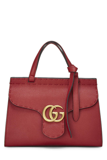 Gucci, Red Leather CS Marmont Top Handle Bag Mini, Red