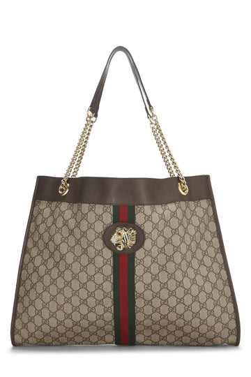 Gucci, Original CS Supreme Canvas Rajah Tote Large, Brown
