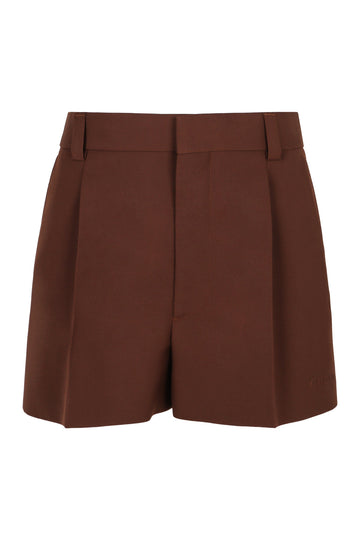 GUCCI Wool Shorts with Wide Front Pleats for Men