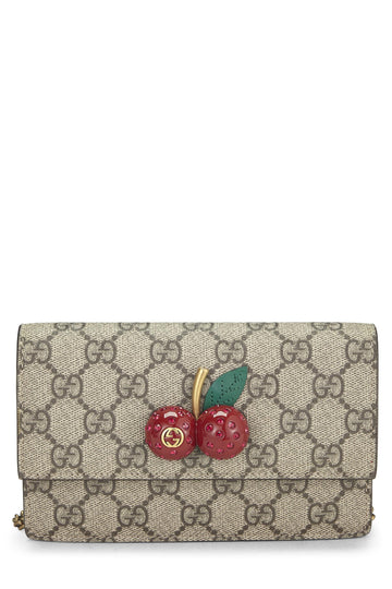 Gucci, Original CS Supreme Canvas Cherry Convertible Clutch Mini, Red
