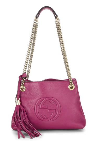 Gucci, Purple Leather Soho Chain Tote Small, Purple