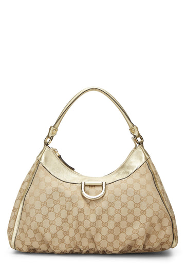 Gucci, Gold Original CS Canvas D-Ring Abbey Shoulder Bag, Gold