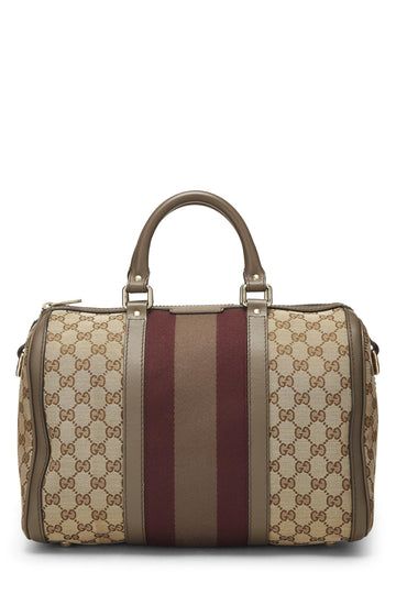 Gucci, Brown Original CS Canvas Vintage Web Boston Medium, Brown