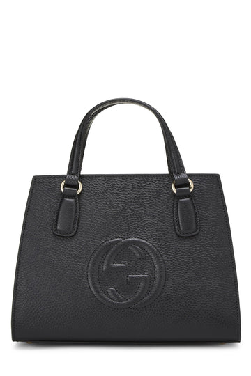 Gucci, Black Grained Leather Soho Handbag, Black