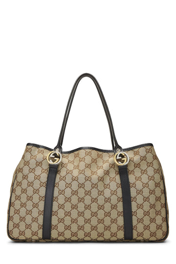 Gucci, Black Original CS Canvas Twins Tote, Black