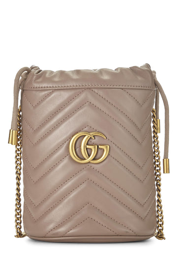 Gucci, Beige Leather CS Marmont Chain Bucket Bag Small, Beige