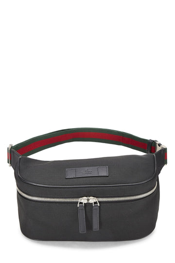 Gucci, Black Canvas Techno Sling Bag, Black