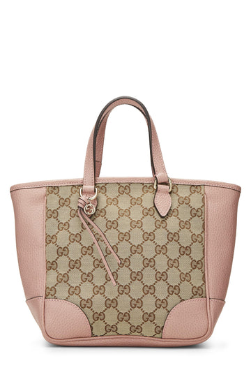Gucci, Pink Original CS Canvas Bree Top Handle Tote Small, Pink