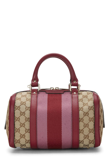 Gucci, Red Original CS Canvas Web Boston Bag Small, Red