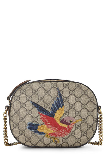 Gucci, Original CS Supreme Canvas Bird Chain Crossbody Mini, Brown