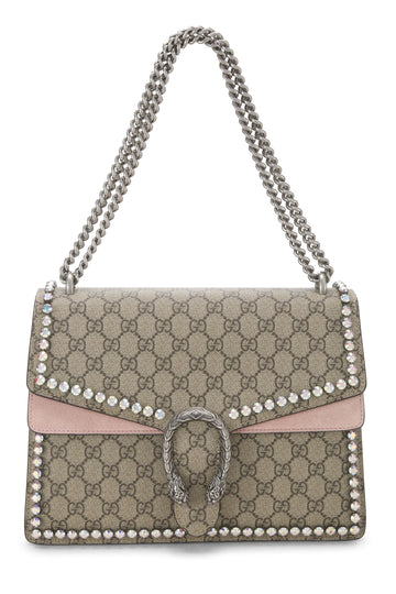 Gucci, Original CS Supreme Crystal Embellished Dionysus Shoulder Bag Medium, Pink