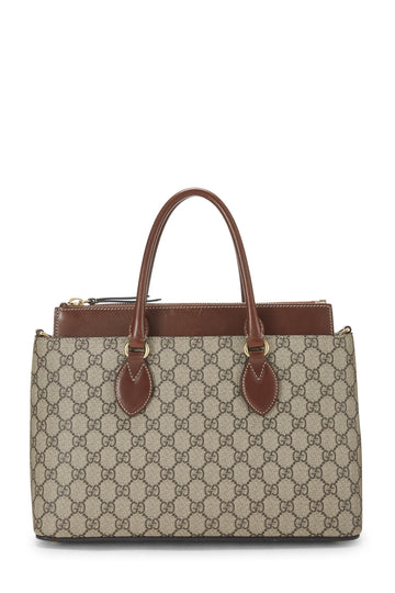 Gucci, Brown Original CS Supreme Coated Canvas Top Handle Tote, Brown