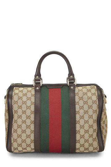 Gucci, Original CS Canvas Web Boston Bag, Brown