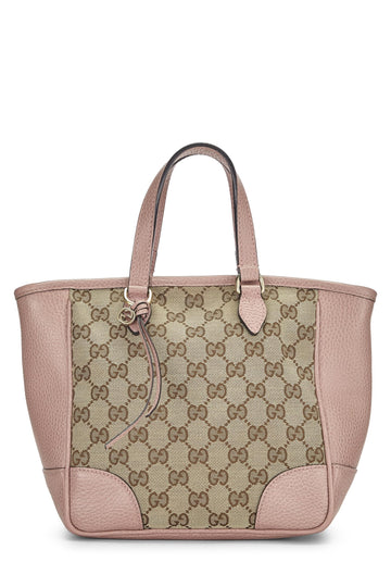 Gucci, Pink Original CS Canvas Bree Top Handle Tote Small, Pink