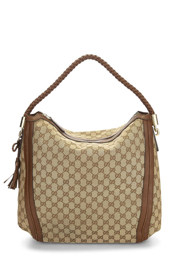 Gucci, Original CS Canvas Bella Hobo, Brown