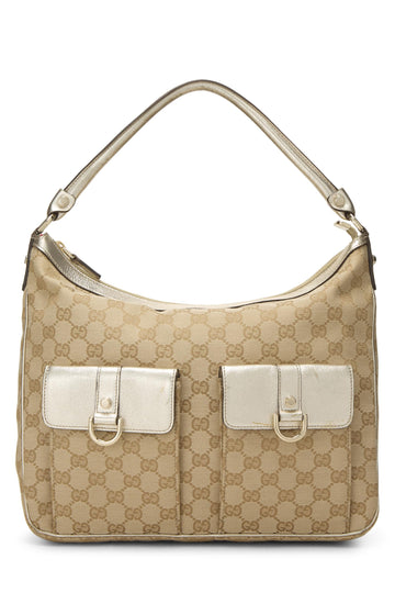 Gucci, Gold Original CS Canvas Abbey Shoulder Bag, Gold