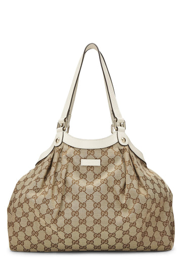 Gucci, Cream Original CS Canvas Sukey Tote, White