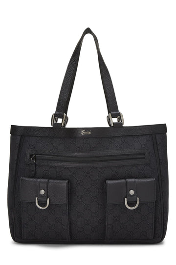 Gucci, Black CS Nylon Abbey Pocket Tote, Black