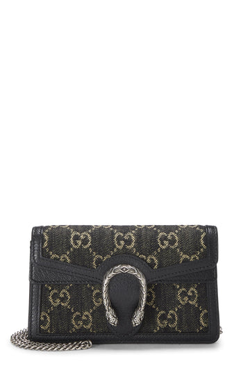 Gucci, Black Denim Dionysus Crossbody Super Mini, Black