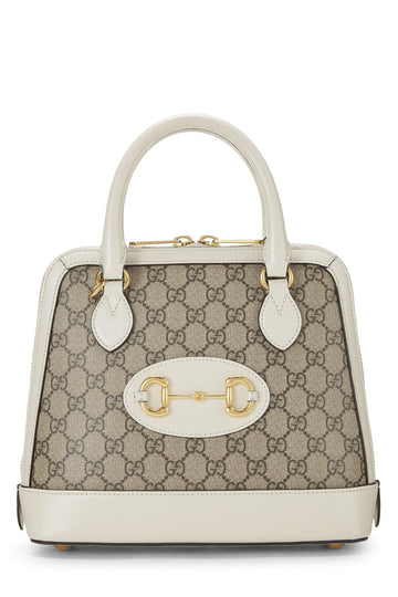Gucci, White Original CS Supreme Canvas Horsebit Handbag Small, White