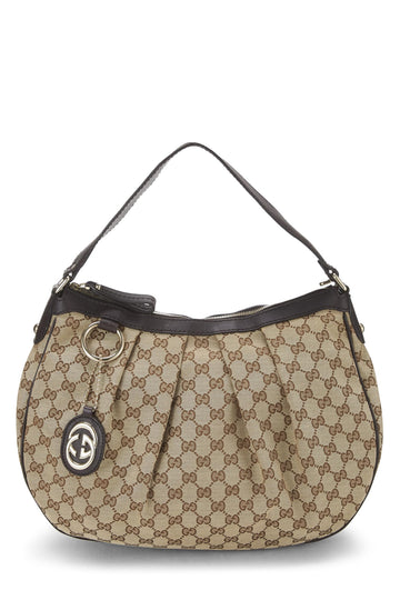 Gucci, Original CS Canvas Sukey Hobo, Brown