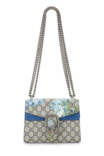 Gucci, Blue CS Blooms Supreme Canvas Dionysus Shoulder Bag Mini, Blue