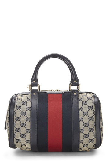 Gucci, Blue Original CS Canvas Web Boston Bag Small, Blue